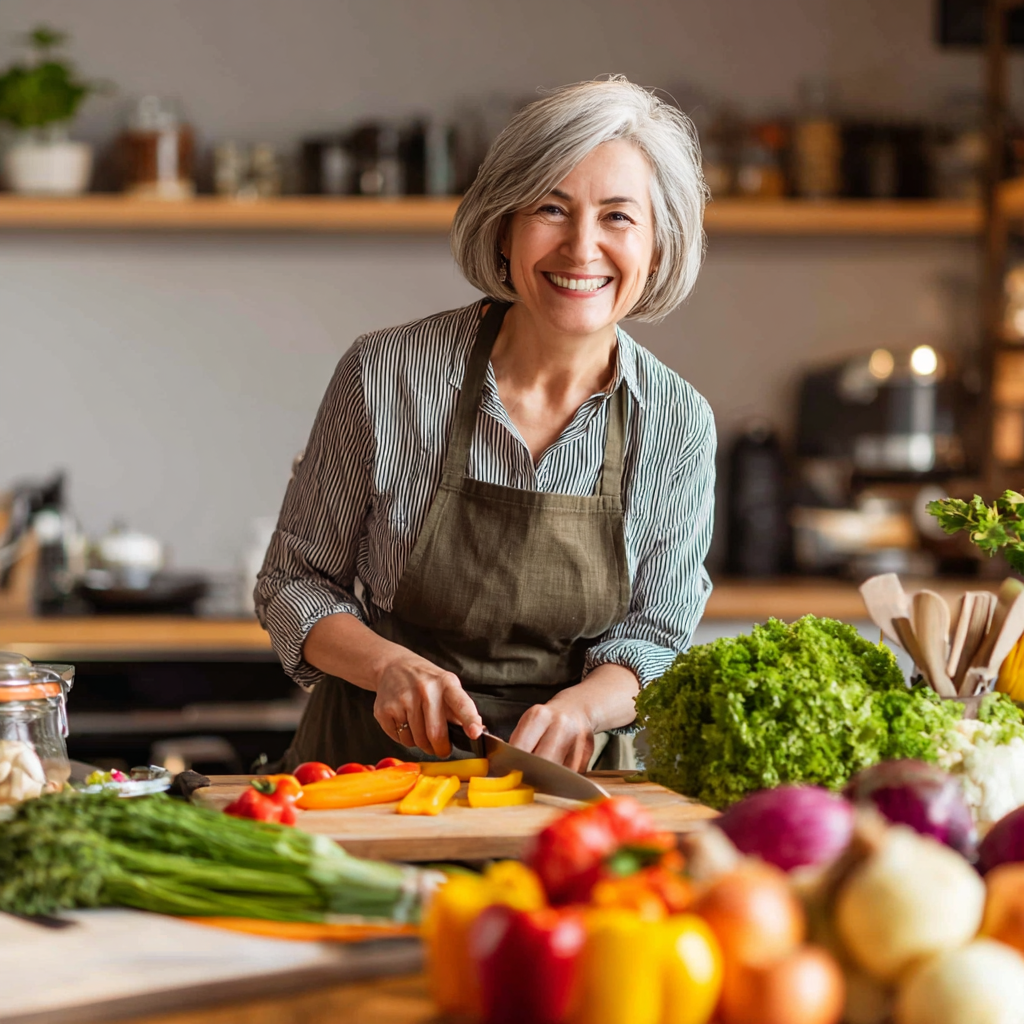 Ukrainian adults of different ages enjoying seasonal vegetables and grains at outdoor farmers market, holding fresh produce with happy expressions